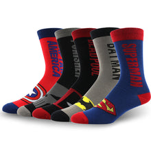 Charger l&#39;image dans la galerie, Fashion Men Cotton Colorful Socks Happy Cartoon Superhero Socks Letter Avengers Batman Marvel Comics Marvel Unisex Socks