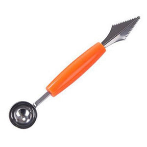 2 in 1 stainless steel melon baller kitchen cut watermelon carving knife double side fruit digging spoon ice cream platter spoon