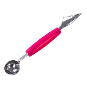 2 in 1 stainless steel melon baller kitchen cut watermelon carving knife double side fruit digging spoon ice cream platter spoon