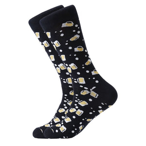 LETSBUY happy men dress socks cool funny colorful cotton socks classic optic filled novelty gift socks wedding casual dress