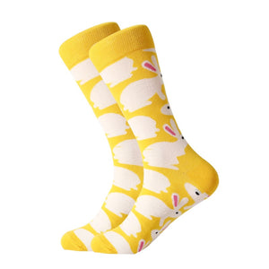 LETSBUY happy men dress socks cool funny colorful cotton socks classic optic filled novelty gift socks wedding casual dress