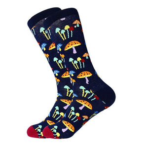 LETSBUY happy men dress socks cool funny colorful cotton socks classic optic filled novelty gift socks wedding casual dress