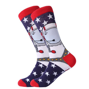 LETSBUY happy men dress socks cool funny colorful cotton socks classic optic filled novelty gift socks wedding casual dress