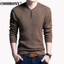 Charger l&#39;image dans la galerie, COODRONY Sweater Men Casual V-Neck Pullover Men Autumn Slim Fit Long Sleeve Shirt Mens Sweaters Knitted Cashmere Wool Pull Homme