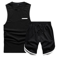 Charger l&#39;image dans la galerie, Summer 2PC Set Men EUR/US Size Short Sleeve T Shirts Two Piece Tops+ Shorts Suit Sportswear Set Mens Short Sets Male Tracksuit