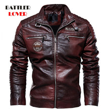 Charger l&#39;image dans la galerie, 2019 Men&#39;s Natural Real Leather Jacket Men Motorcycle Hip Hop Biker Winter Coat Men Warm Genuine Leather Jackets plus size 3XL