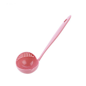 Long Handle Kitchen Gadgets Strainer Solid Color Cooking Colander Kitchen Scoop Plastic Tableware Colande Kitchen Accessories