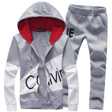 Charger l&#39;image dans la galerie, Tracksuit Men Set Letter Sportswear Sweatsuit Male Sweat Track Suit Jacket Hoodie with Pants Mens Sporting Suits 5XL Large Size