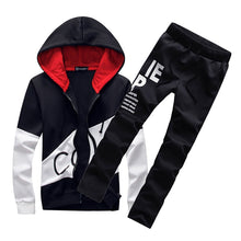 Charger l&#39;image dans la galerie, Tracksuit Men Set Letter Sportswear Sweatsuit Male Sweat Track Suit Jacket Hoodie with Pants Mens Sporting Suits 5XL Large Size