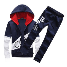 Charger l&#39;image dans la galerie, Tracksuit Men Set Letter Sportswear Sweatsuit Male Sweat Track Suit Jacket Hoodie with Pants Mens Sporting Suits 5XL Large Size