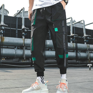 2020 Hip Hop Boy Multi-pocket Elastic Waist Design Harem Pant Men Streetwear Punk Casual Trousers Jogger Male Dancing Black Pant