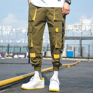 2020 Hip Hop Boy Multi-pocket Elastic Waist Design Harem Pant Men Streetwear Punk Casual Trousers Jogger Male Dancing Black Pant