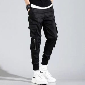 2020 Hip Hop Boy Multi-pocket Elastic Waist Design Harem Pant Men Streetwear Punk Casual Trousers Jogger Male Dancing Black Pant