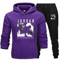 Charger l&#39;image dans la galerie, New Men Hoodies Suit Jordan 23 Tracksuit Sweatshirt Suit Fleece Hoodie+Sweat pants Jogging Homme Pullover 3XL Sporting Suit Male