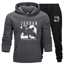 Charger l&#39;image dans la galerie, New Men Hoodies Suit Jordan 23 Tracksuit Sweatshirt Suit Fleece Hoodie+Sweat pants Jogging Homme Pullover 3XL Sporting Suit Male