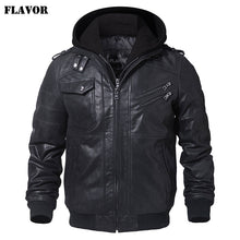 Charger l&#39;image dans la galerie, Men&#39;s Real Leather Jacket Men Motorcycle Removable Hood winter coat Men Warm Genuine Leather Jackets