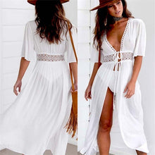 Charger l'image dans la galerie, Pareo Beach Cover Up Embroidery 2020 Bikini Swimsuit Cover Up Robe De Plage Beach Wear Cardigan Swimwear Bathing Suit Cover Up