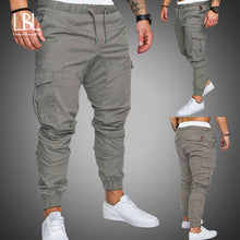 Charger l&#39;image dans la galerie, Autumn Men Pants Hip Hop Harem Joggers Pants 2019 New Male Trousers Mens Solid Multi-pocket Cargo Pants Skinny Fit Sweatpants