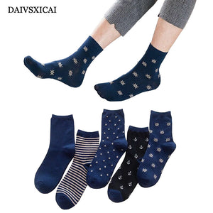 5Pairs/lot=10pieces Spring Autumn Fashion Socks Business Male Casual Long Tube Breathable Mens Cotton Socks 5 Colors