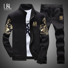 Charger l&#39;image dans la galerie, Men&#39;s Sportswear Sets 2019 Spring Autumn Male Casual Tracksuit Men 2 Piece Zipper Sweatshirt + Sweatpants Brand Track Suit Set