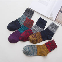 Charger l&#39;image dans la galerie, 2019 New Japanese Style Colorful Harajuku Socks Men  5/pairs high quality Cotton Leisure painting Funny Happy Socks For Man