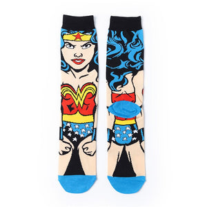 Cosmic Marvel Socks Men Or Women Novelty Cartoon Combed Cotton Sock Wonder Woman, Superman, Batman, Dead Waiter, Venom Funny Sox