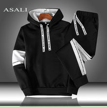 Charger l&#39;image dans la galerie, Sets Tracksuit Men Autumn Winter Hooded Sweatshirt Drawstring Outfit Sportswear 2019 Male Suit Pullover Two Piece Set Casual