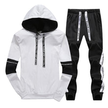 Charger l&#39;image dans la galerie, Sets Tracksuit Men Autumn Winter Hooded Sweatshirt Drawstring Outfit Sportswear 2019 Male Suit Pullover Two Piece Set Casual