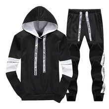 Charger l&#39;image dans la galerie, Sets Tracksuit Men Autumn Winter Hooded Sweatshirt Drawstring Outfit Sportswear 2019 Male Suit Pullover Two Piece Set Casual