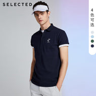 SELECTED Men's Pure Color Turn-down Collar Short-sleeved Polo S|419206535