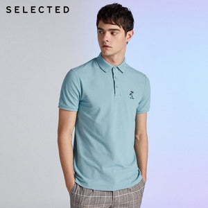 SELECTED Men's Pure Color Turn-down Collar Short-sleeved Polo S|419206535