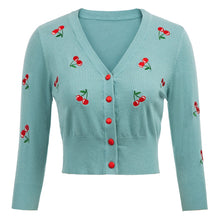 Charger l&#39;image dans la galerie, Belle Poque 10 Colors Spring Autumn Cardigan Women Cherries Embroidery Knitted Cardigans Casual Long Sleeve Tops Pull Sweater