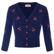 Charger l&#39;image dans la galerie, Belle Poque 10 Colors Spring Autumn Cardigan Women Cherries Embroidery Knitted Cardigans Casual Long Sleeve Tops Pull Sweater