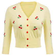 Charger l&#39;image dans la galerie, Belle Poque 10 Colors Spring Autumn Cardigan Women Cherries Embroidery Knitted Cardigans Casual Long Sleeve Tops Pull Sweater