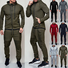 Charger l&#39;image dans la galerie, Hirigin 2 pieces Autumn Running tracksuit men Sweatshirt Sports Set Gym Clothes Men Sport Suit Training Suit Sport Wear