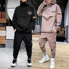 Charger l&#39;image dans la galerie, 2020 Workwear jacket men&#39;s Hooded Jacket+Pants 2PC Sets  baseball  loose Pullover coat &amp; Long Pants Mens Clothing