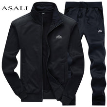 Charger l&#39;image dans la galerie, Tracksuits Men Polyester Sweatshirt Sporting Fleece 2019 Gyms Spring Jacket + Pants Casual Men&#39;s Track Suit Sportswear Fitness