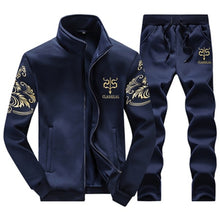 Charger l&#39;image dans la galerie, Tracksuits Men Polyester Sweatshirt Sporting Fleece 2019 Gyms Spring Jacket + Pants Casual Men&#39;s Track Suit Sportswear Fitness