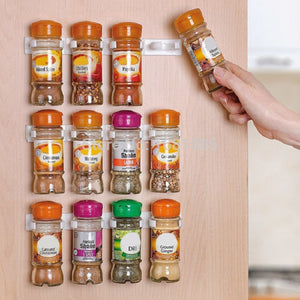 Spice Rack Wall Mount Spice Organizer Seasoning Bottle Holder Hanging Spice Jars Clip Wall kitchen Organizer Spice Jar Rack