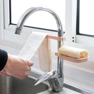 Hot Sink Hanging Storage Rack Storage Holder Sponge Bathroom Kitchen Faucet Clip Dish Cloth Clip Shelf Drain Dry Towel Organizer