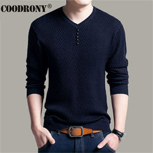 Charger l&#39;image dans la galerie, COODRONY Sweater Men Casual V-Neck Pullover Men Autumn Slim Fit Long Sleeve Shirt Mens Sweaters Knitted Cashmere Wool Pull Homme